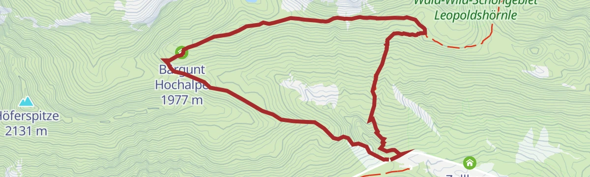 Route map: Warth | Sonnenuntergangstour zum Hochalpsee